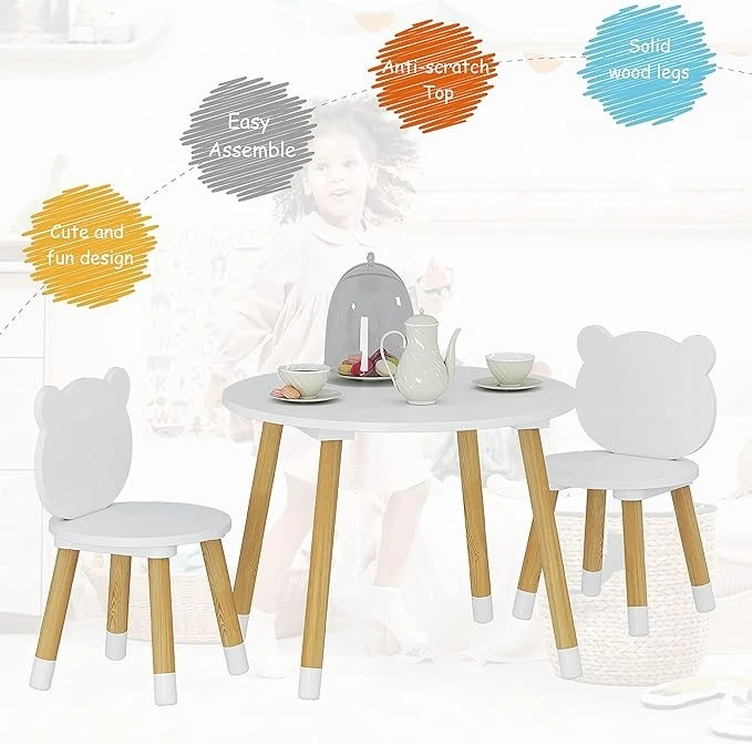 Kids Wood Table And Chair Set